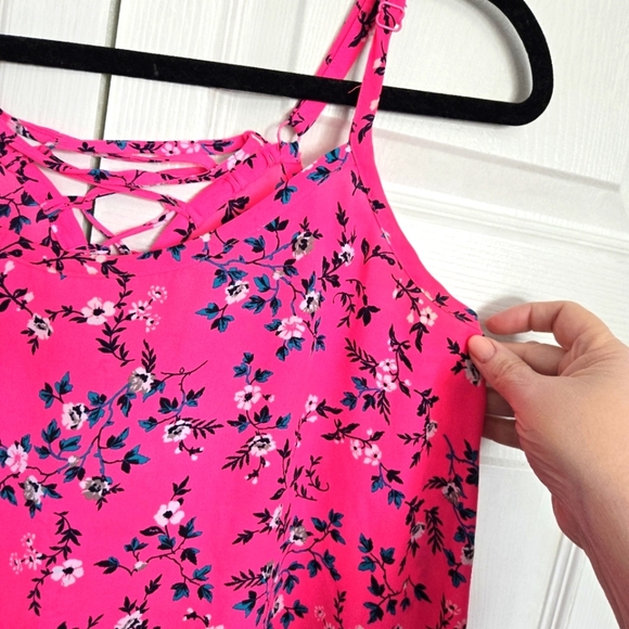 Torrid Pink Floral Spaghetti Strap Polyester Camisole Blouse. Women’s S-0 (L-10) - Picture 3 of 13